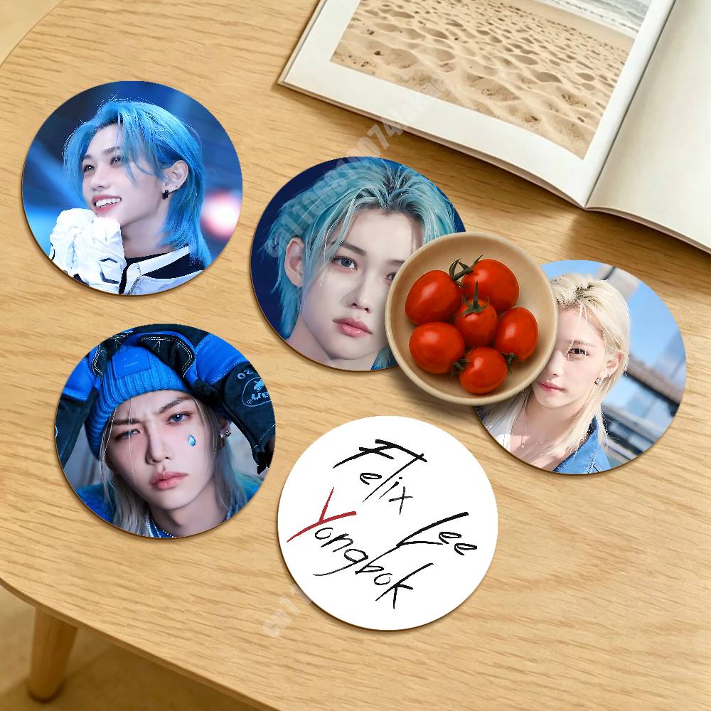 Desk Setup Kpop - Sous-verre rond Kpop F-Felix L-Lee Yong