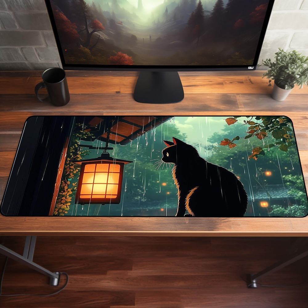 Desk Setup Aesthetic - Tapis de bureau Anime, motif floral