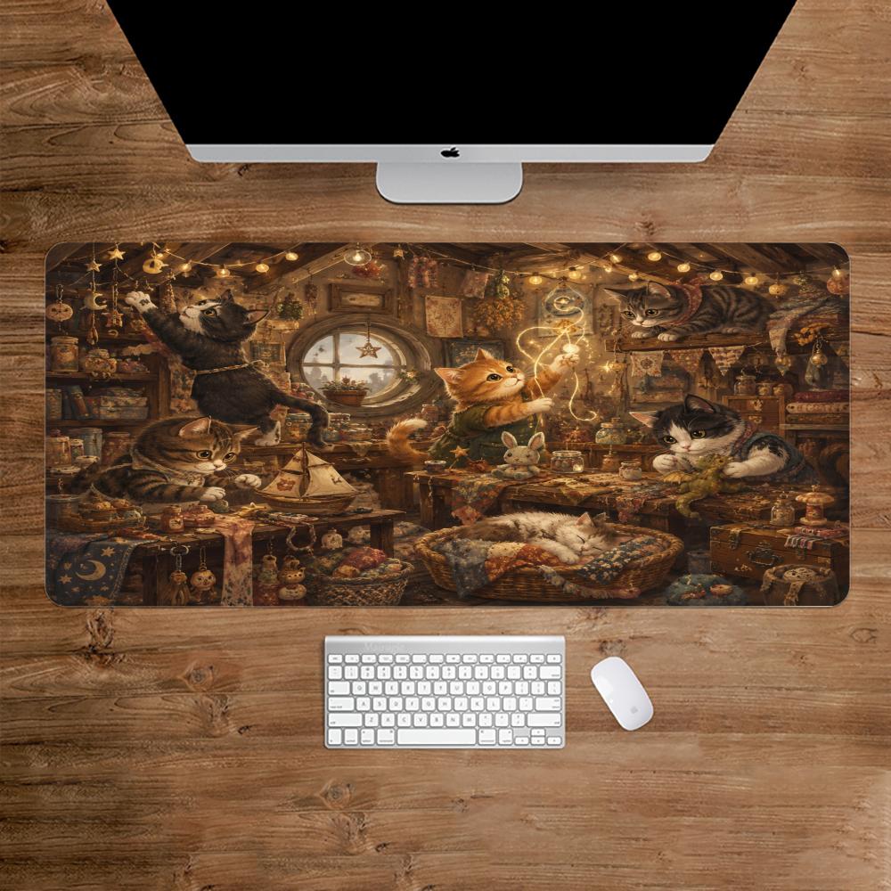 Desk Setup Bedroom - Tapis de souris antidérapant pour chats,