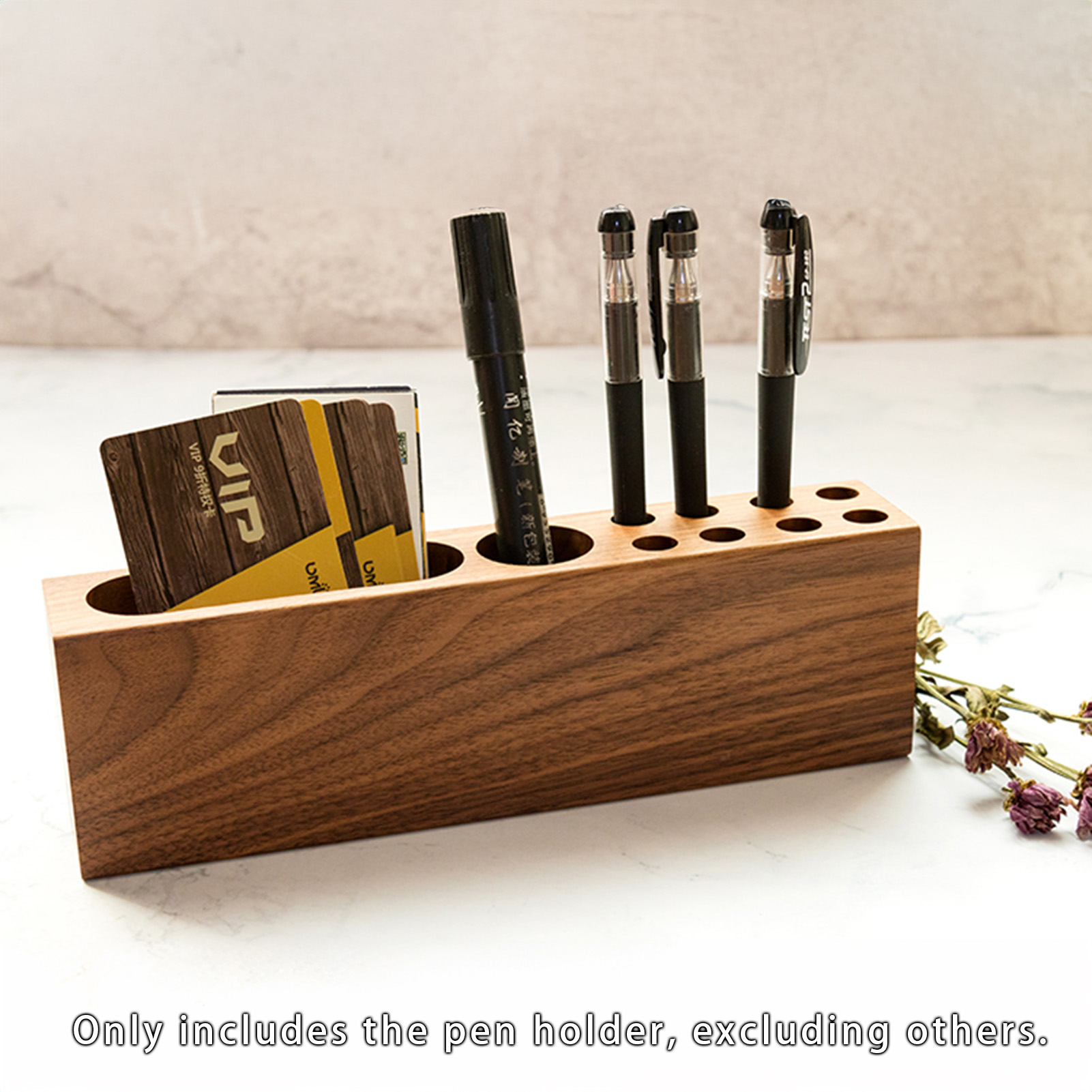 Desk Setup Aesthetic - Porte-stylo de bureau en bois d'acacia,