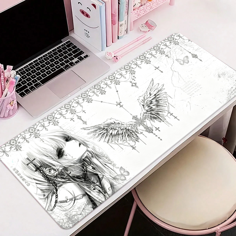 Desk Setup Aesthetic - Tapis de souris en cuir noir