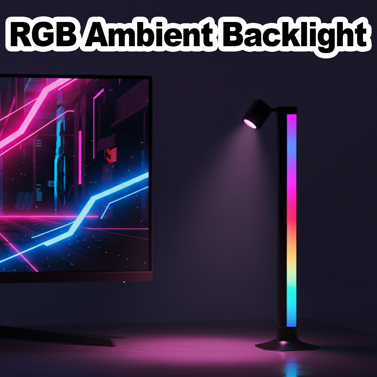 Desk Setup Bedroom - Barre lumineuse intelligente LED RGB, synchronisation