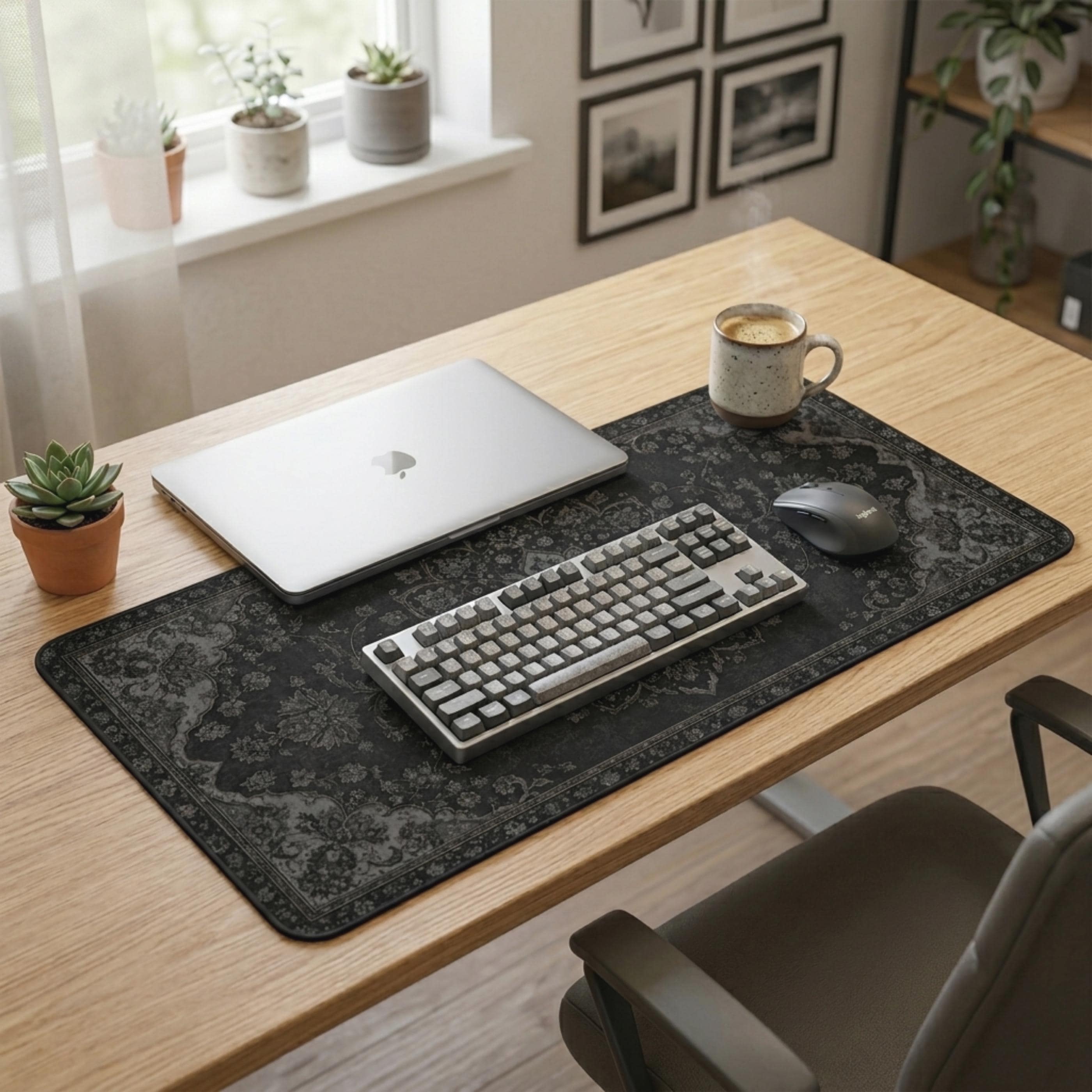 Tapis de bureau noir, tapis de - Desk Setup Dark avis et prix